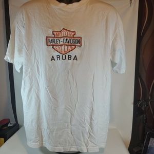 Vintage Harley Davidson Aruba T-Shirt White Mens XXL Short Sleeve